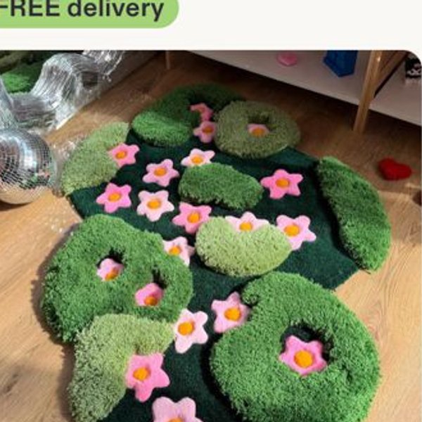 Handmade Tufted Colorful Flower Garden Rug