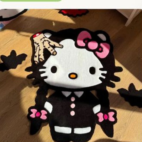 Handmade Tufted Halloween Hello Kitty Rug
